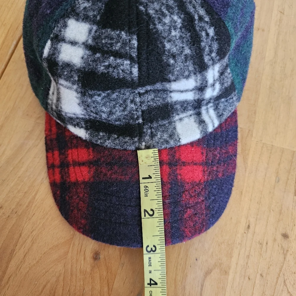 Sandiego Hat Company Flannel Plaid Cap Green Red White Womens Adjustable Size